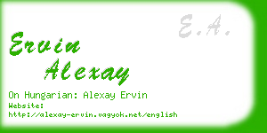 ervin alexay business card